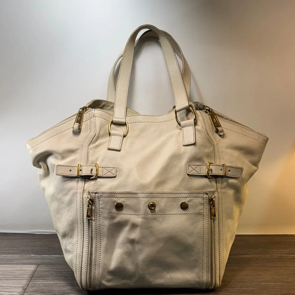 Authentic YSL Cream Tote Bag